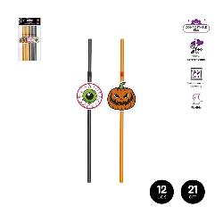 HALLOWEEN PAJITA CALABAZA/OJO SURT R/117-1013 12UD