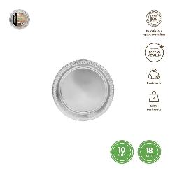 PLATO PLASTICO 18 CM PLATA R/1163R B/10 UD 
