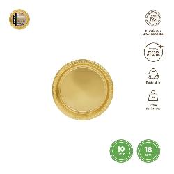 PLATO PLASTICO 18 CM ORO R/1167R B/10 UD