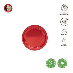 PLATO PLASTICO 18 CM ROJO R/1171R B/10 UD