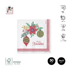 SERVILLETA 33X33 2CAPAS FELIZ NAVIDAD 30UD