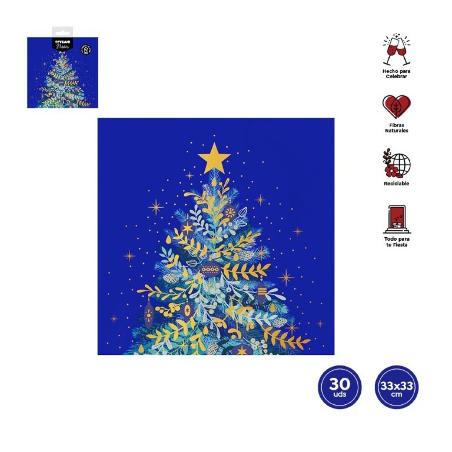 SERVILLETA 33X33 2CAPAS AZUL NOCHE 30UD