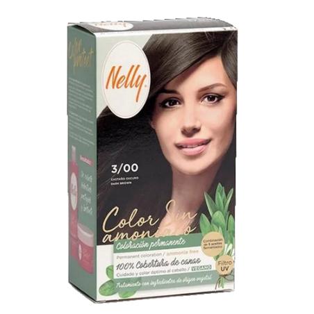 TINTE PELO NELLY VEGANO 3/00 CASTAÑO OSCURO UD