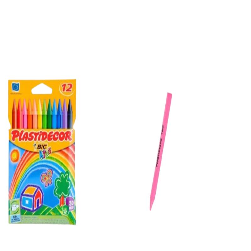 PP CERA PLASTIDECOR KIDS COLORES PAQUETE 12 UD