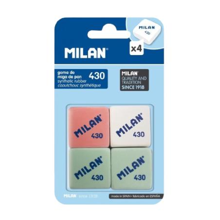 PP GOMA BORRAR MILAN 430 CUADRADA PACK-4 UD
