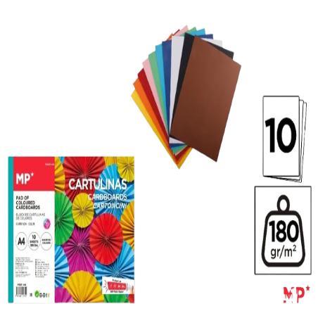 PP CARTULINA COLORES MP SURTIDAS BLOC 10 UD