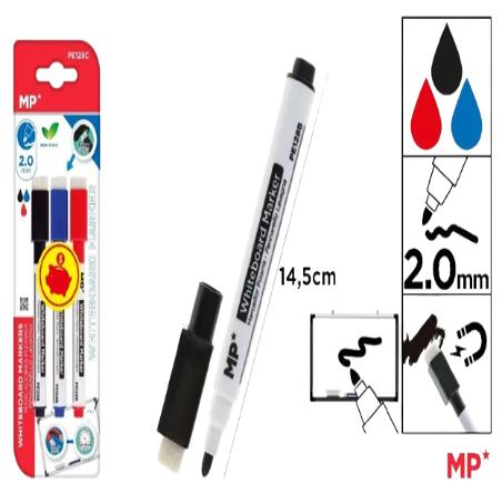 PP ROTULADOR MP BORRABLE PIZARRA COLOR PACK-3 UD