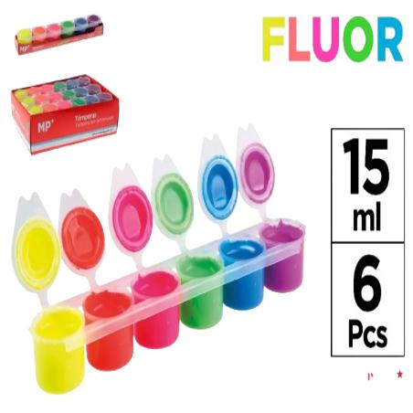 PP TEMPERA ESCOLAR MP COLOR FLUOR-METALI PACK-6 UD