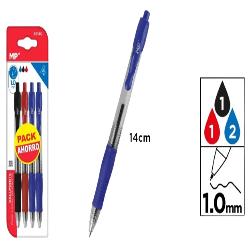 PP BOLIGRAFO MP 1 MM 2AZUL-ROJO-NEGRO PACK-4 UD