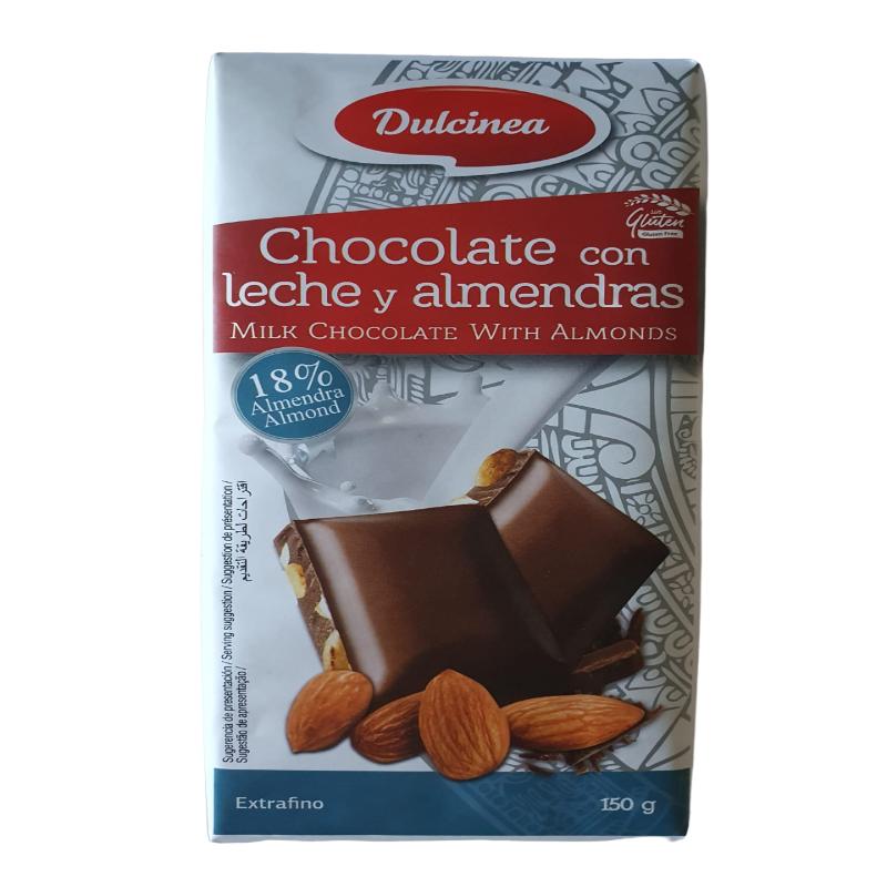 CHOCOLATE DULCINEA C/ LECHE Y ALMENDRAS T/150 GR