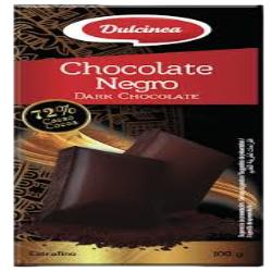 CHOCOLATE DULCINEA NEGRO 72% CACAO T/100 GR