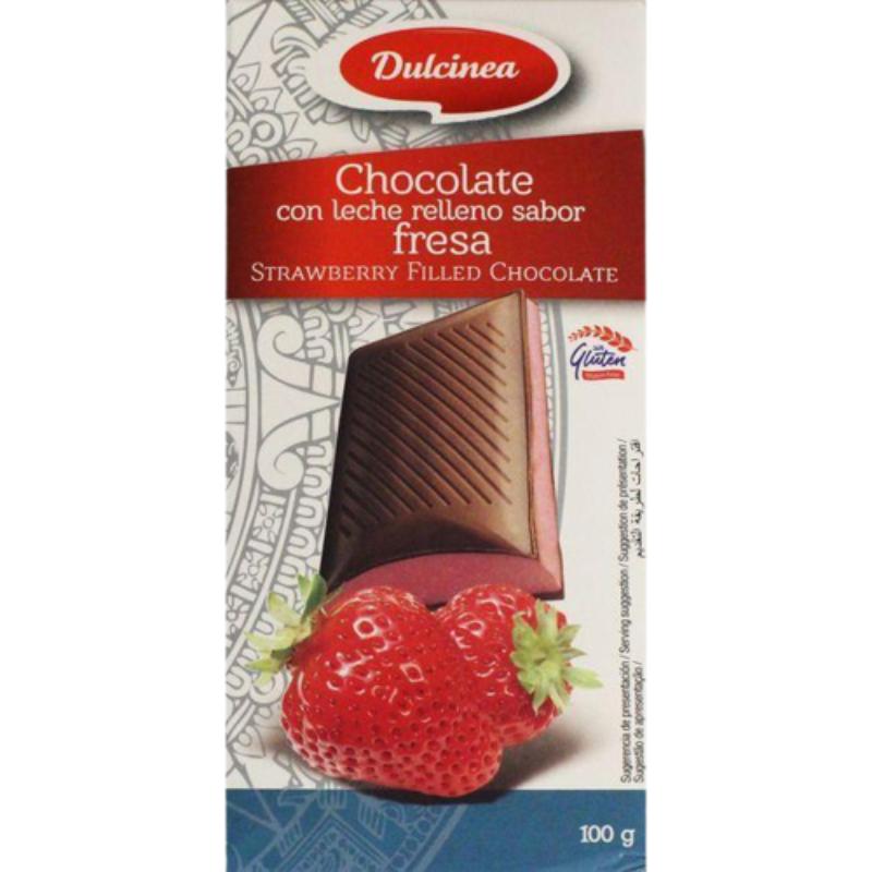 CHOCOLATE DULCINEA C/LECHE RELL. S/FRESA T/100GR