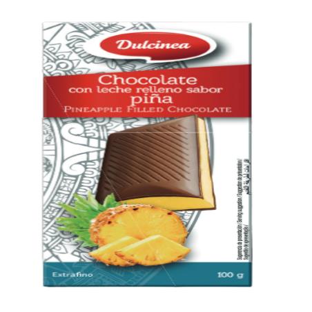 CHOCOLATE DULCINEA C/LECHE RELL. S/PIÑA T/100GR