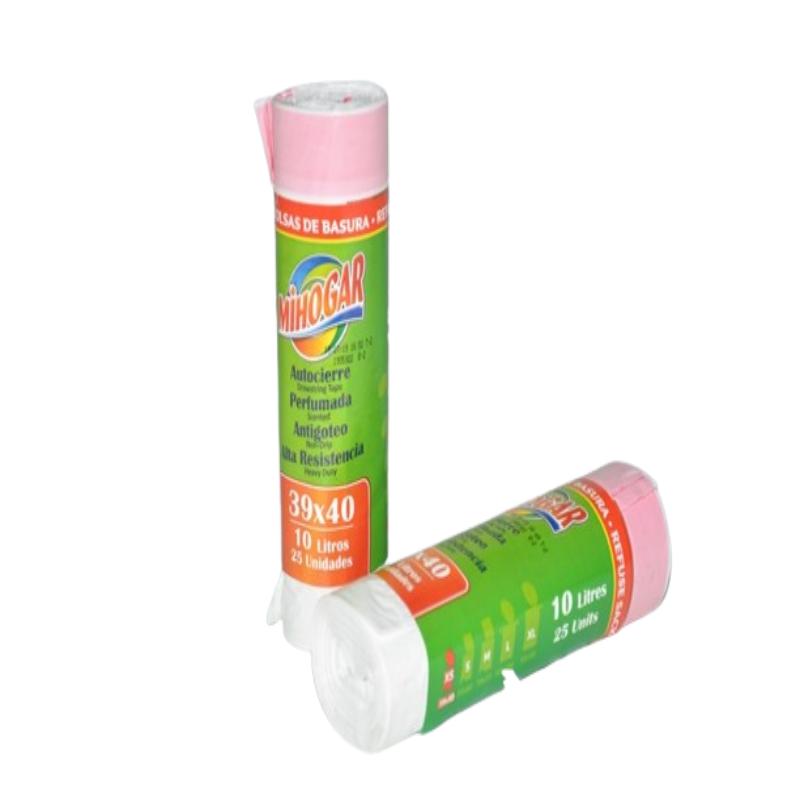 B/BASURA 39X40 BAÑO BLANCA MIHOGAR 10L B/25UD