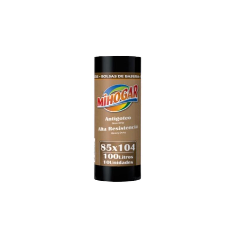 B/BASURA 85X104 S/ASA MIHOGAR NEGRA 100 L B/10 UD