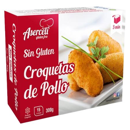 CROQUETA SIN GLUTEN ASERCELI POLLO EST/15UD 300 GR