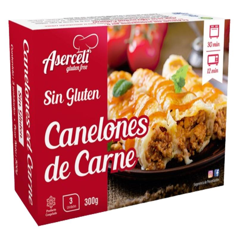 CANELONES CONG. CARNE S/GLUTEN ASERCELI 3U 300GR. 