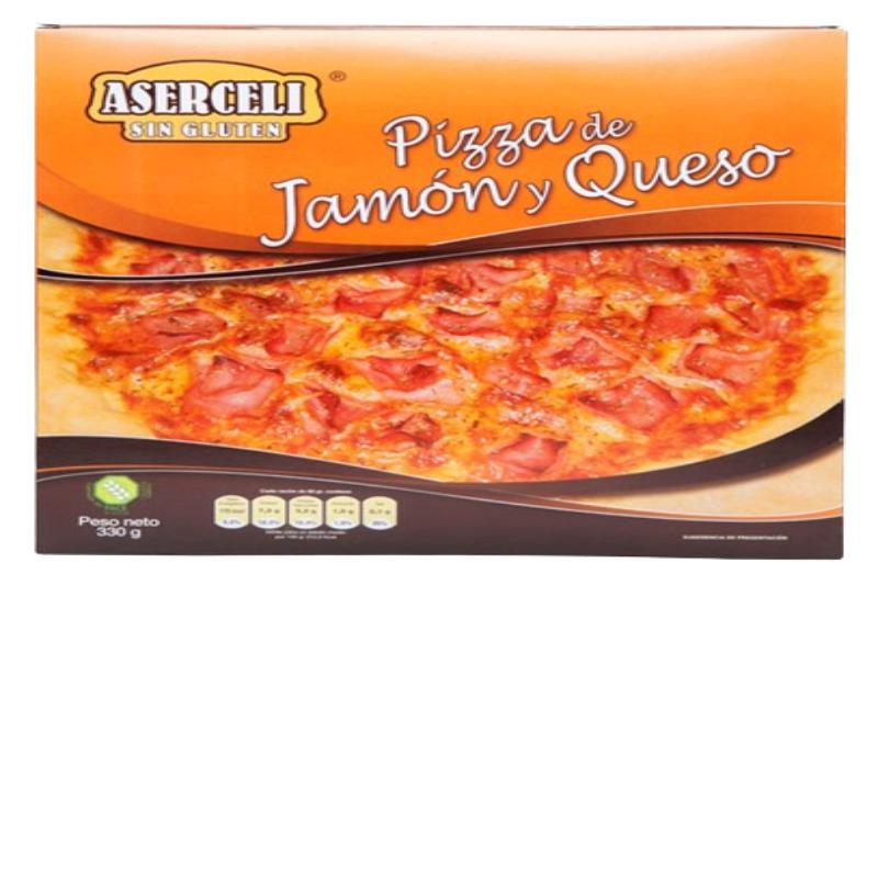 PIZZA  CONG. SIN GLUTEN ASERCEL JAMON/QUESO 330GR