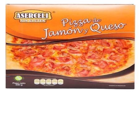 PIZZA  CONG. SIN GLUTEN ASERCEL JAMON/QUESO 330GR