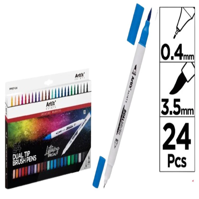 PP ROTULADOR ARTIX DOBLE PUNTA LETTERING P/24 UD