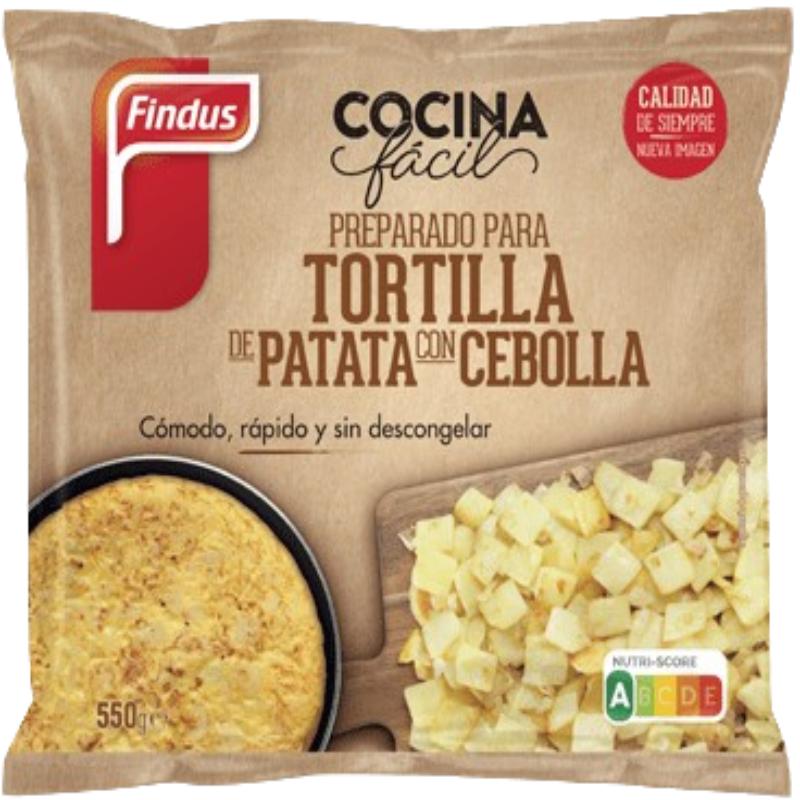 TORTILLA BASE PATATA+CEBOLLA FINDUS CONG. B/550GR