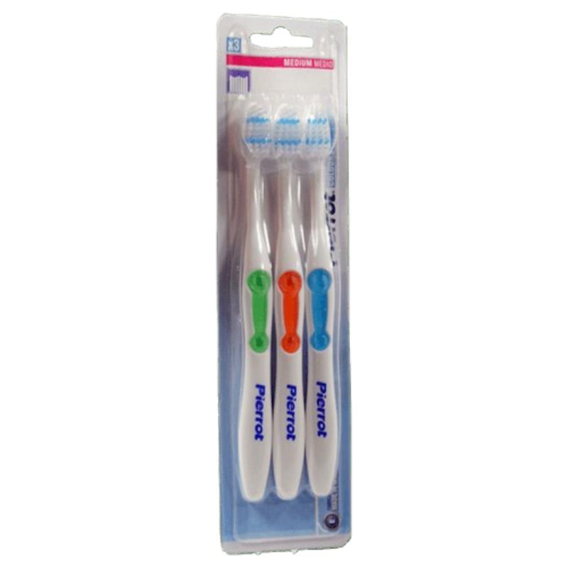 CEPILLO DENTAL PIERROT COLOR MEDIO PACK-3 UD