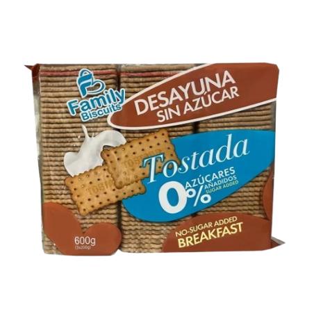 GALLETA FAMILY BISCUITS TOSTADA ZERO P/600 GR