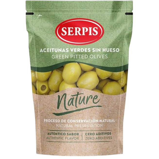 ACEITUNA SERPIS VERDE DESHUESADA NATURE B/75 GR