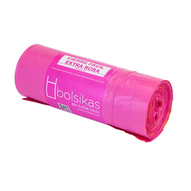 B/BASURA 60X60 AUTOCIERRE ROSA BOLSIKAS B/20UD