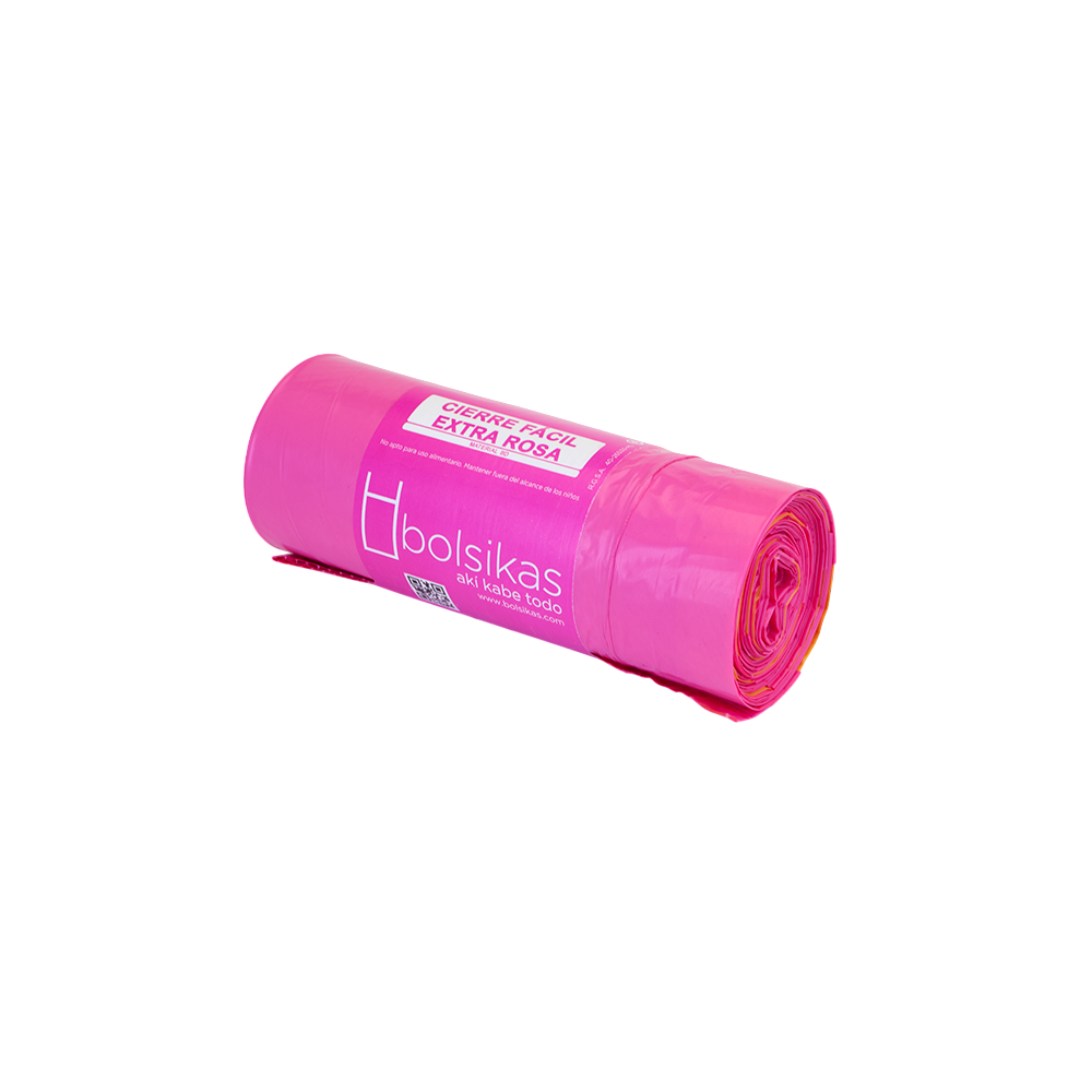 B/BASURA 60X60 AUTOCIERRE ROSA BOLSIKAS B/20UD