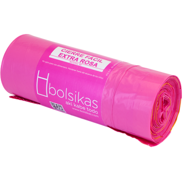 B/BASURA 60X60 AUTOCIERRE ROSA BOLSIKAS B/20UD