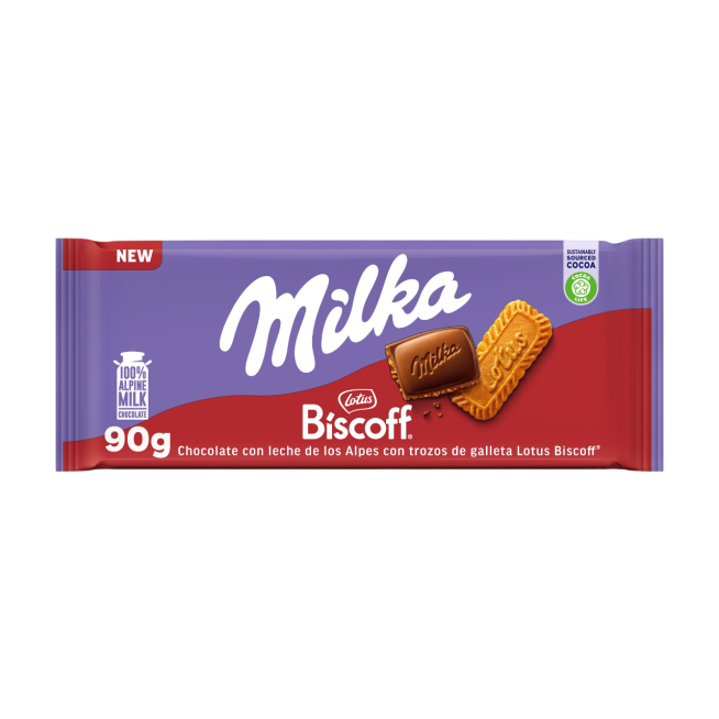 CHOCOLATE MILKA BISCOFF LOTUS T/90GR
