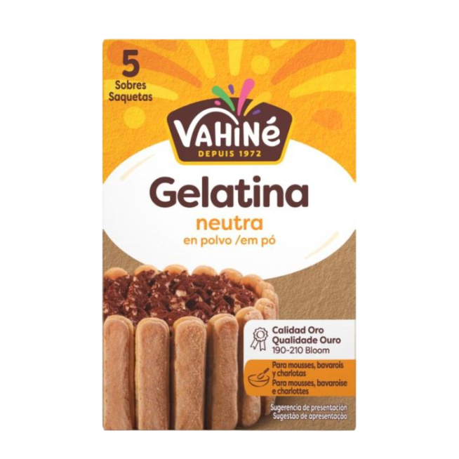 GELATINA EN POLVO VAHINE 30GR E/5 SOBRES