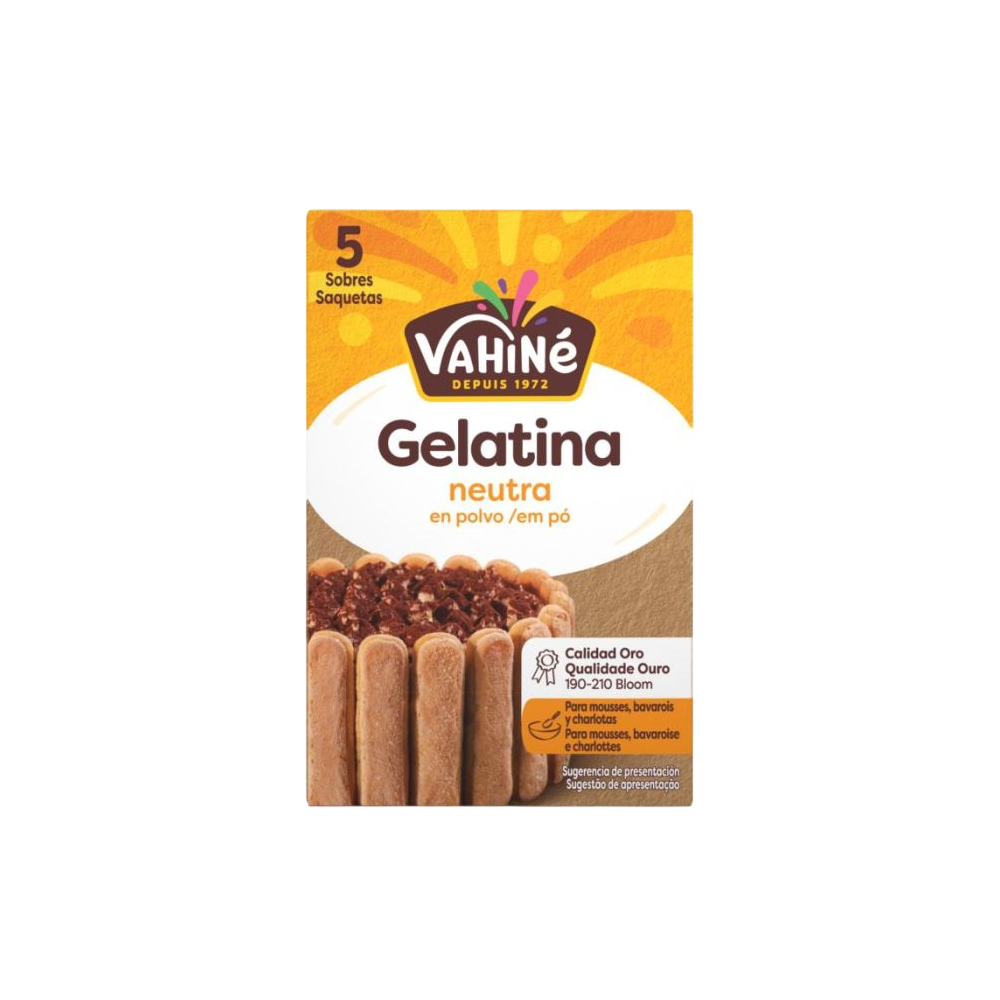 GELATINA EN POLVO VAHINE 30GR E/5 SOBRES