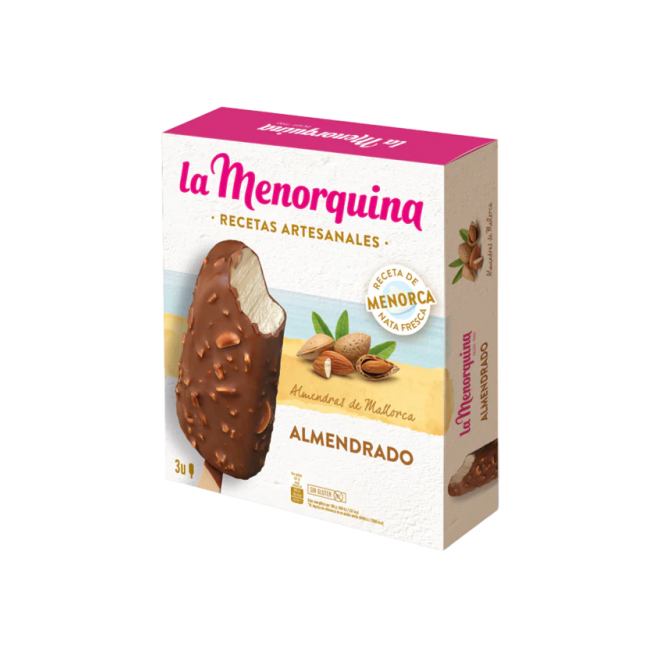 HELADO MENORQUINA BOMBON ALMENDRADO P/3 UD