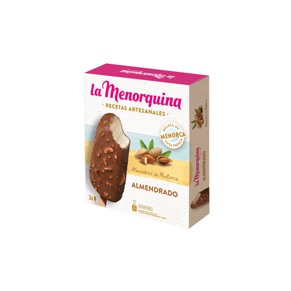 HELADO MENORQUINA BOMBON ALMENDRADO P/3 UD