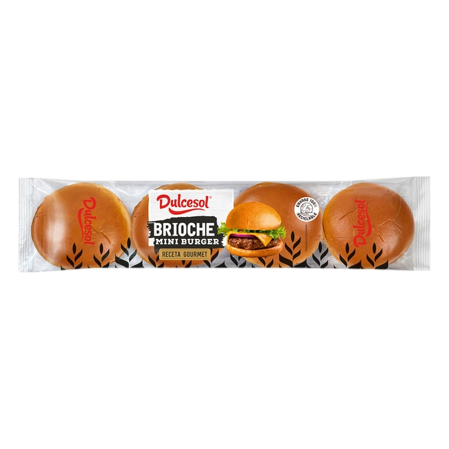 PAN DULCESOL MINI BURGUER BRIOCHE P/160 GR