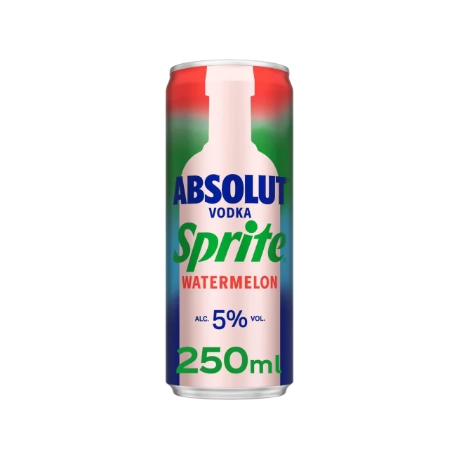 SPRITE+VODKA-ABSOLUT-5%+WATERMELON LATA-250.ML