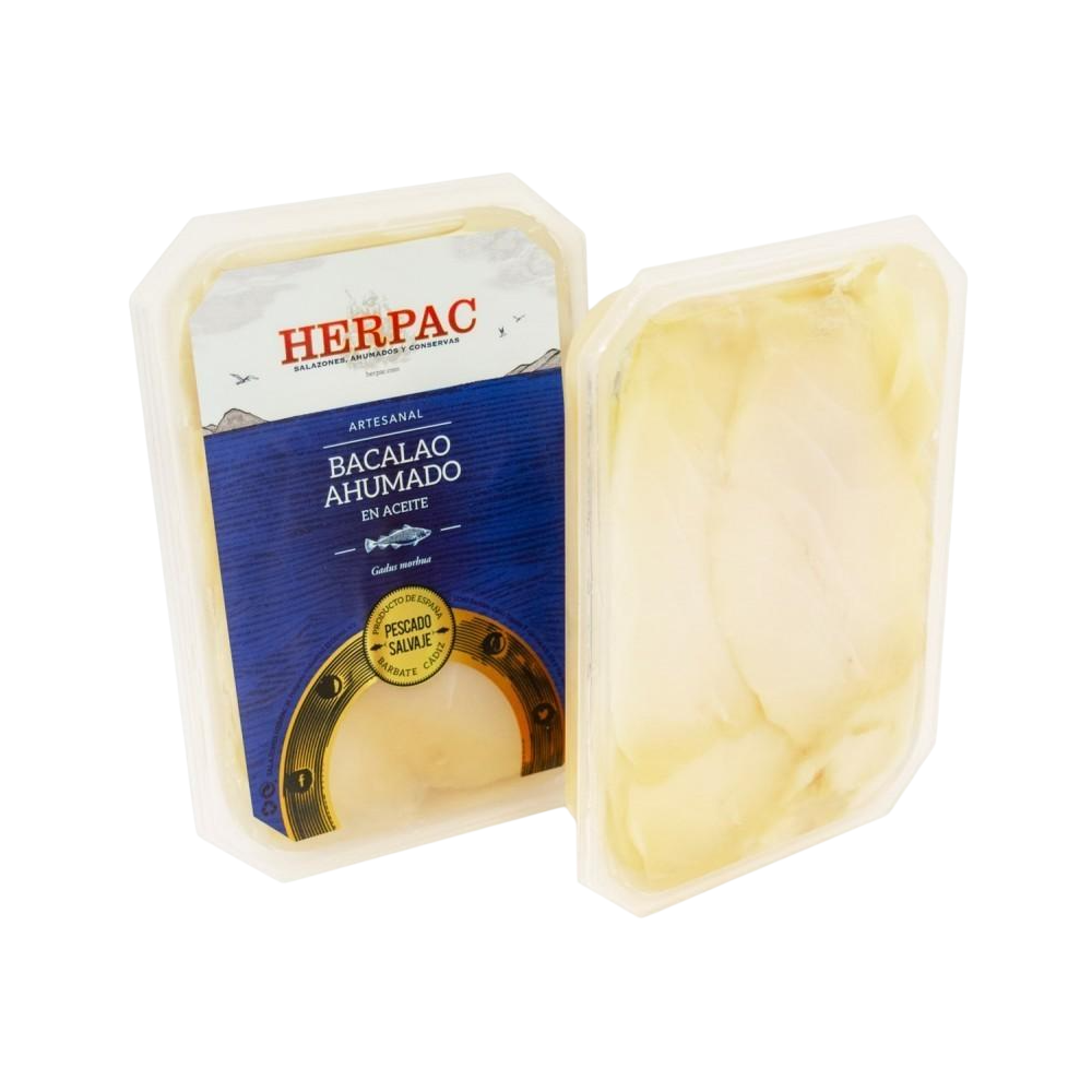 HERPAC BACALAO AHUMADO/ACEITE BANDEJA 550 GR
