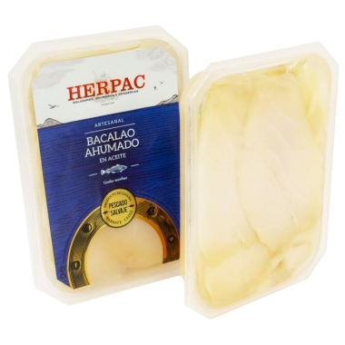 HERPAC BACALAO AHUMADO/ACEITE BANDEJA 550 GR