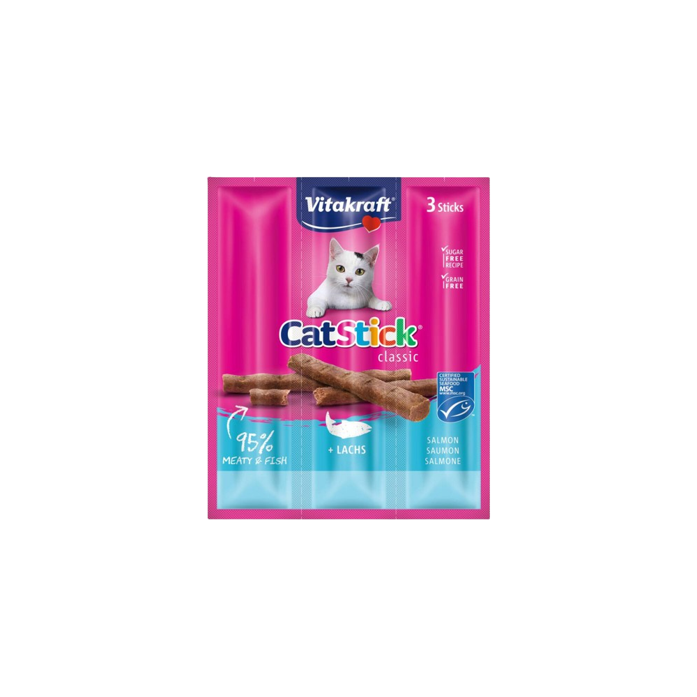 VITAKRAFT SNACK GATOS STICK MINI SALMON B/3UD