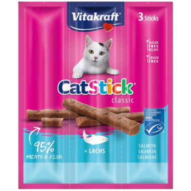 VITAKRAFT SNACK GATOS STICK MINI SALMON B/3UD