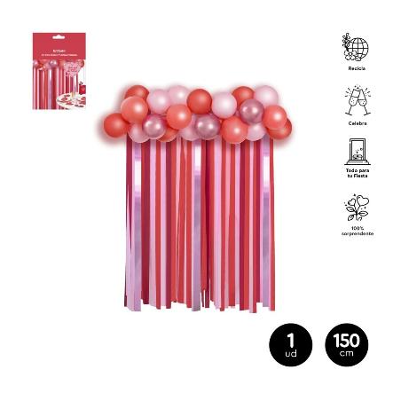 SET SAN VALENTIN FONDO PAPEL Y GLOBOS