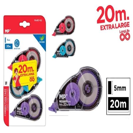 PP CINTA CORRECTORA MP 20M X 5MM PACK-3 UD