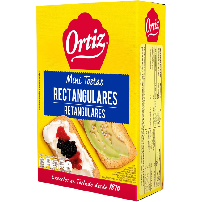 BISCOTTE TOSTAS MINI RECTANGULAR ORTIZ P/100GR