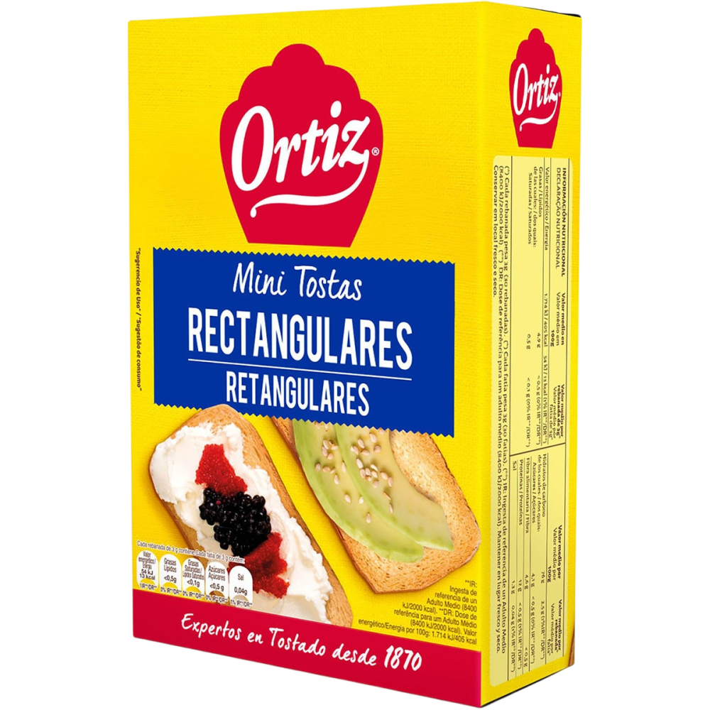 BISCOTTE TOSTAS MINI RECTANGULAR ORTIZ P/100GR