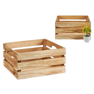 CAJA MADERA ARTE REGAL MEDIANA NATURAL 36X26X18 UD