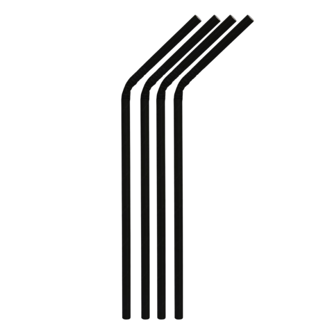 CAÑA PAJITA NEGRA FLEXIBLE BIO B/100 UD