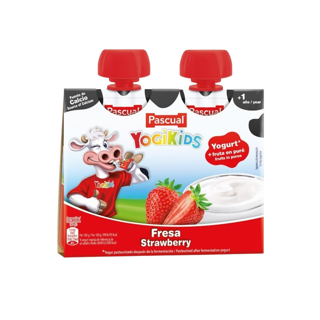 YOGUR PASCUAL YOGIKIDS POUCH FRESA P/2X80.GR.