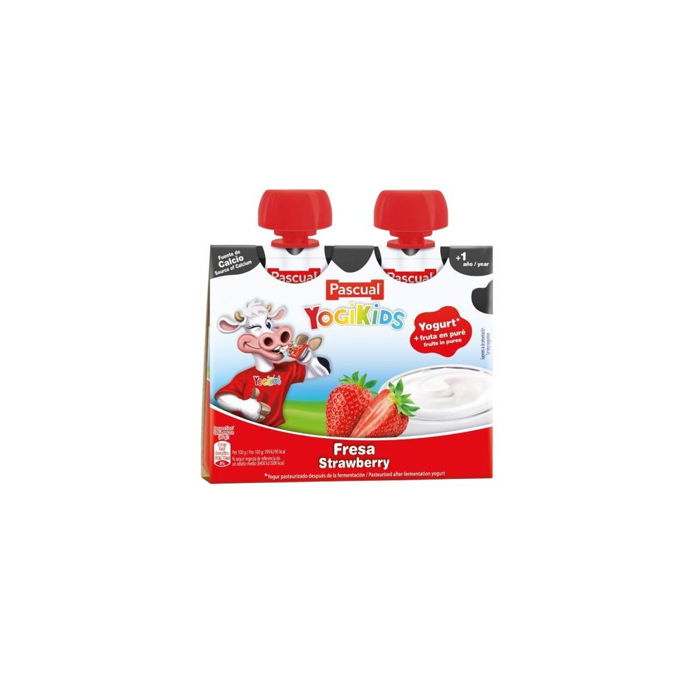 YOGUR PASCUAL YOGIKIDS POUCH FRESA P/2X80.GR.